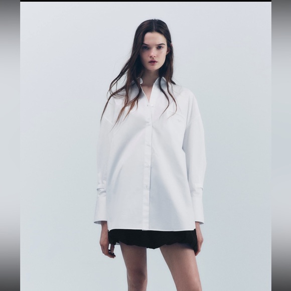 ZARA Oversized Garbadine Shirt - Picture 2 of 10